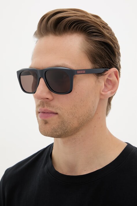 Gucci Τετράγωνα γυαλιά ηλίου ανδρικά σκούρα μπλε GG2077S