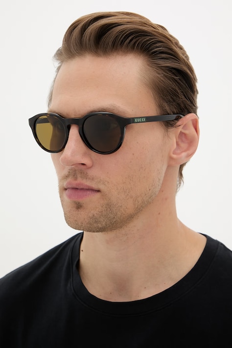 Gucci ochelari de soare rotunzi pentru bărbați maro GG2079S