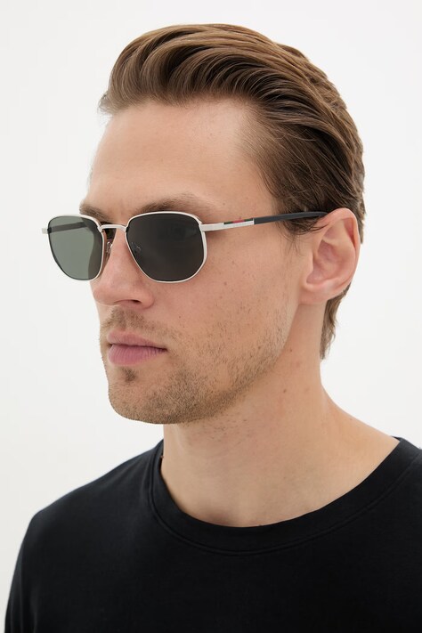 Gucci γυαλιά ηλίου ανδρικά ασημί GG2093S