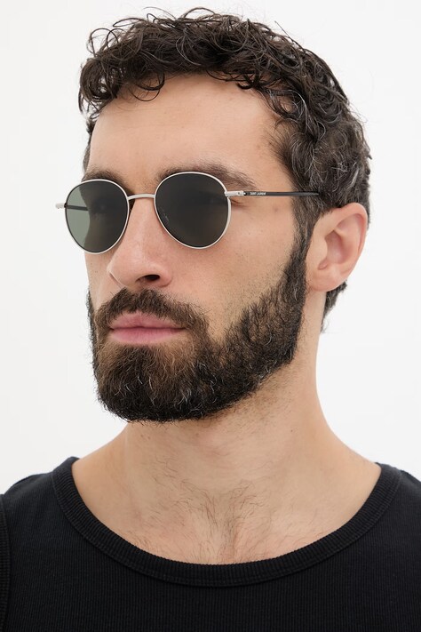 Saint Laurent okulary przeciwsłoneczne męskie srebrne SL 865