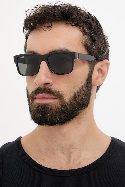 Gucci okulary przeciwsłoneczne kwadratowe męskie czarne GG2085S