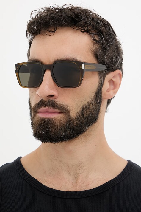 Saint Laurent okulary przeciwsłoneczne kwadratowe męskie brązowe SL 894
