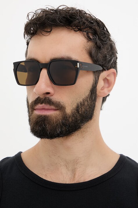 Saint Laurent okulary przeciwsłoneczne kwadratowe męskie brązowe SL 894
