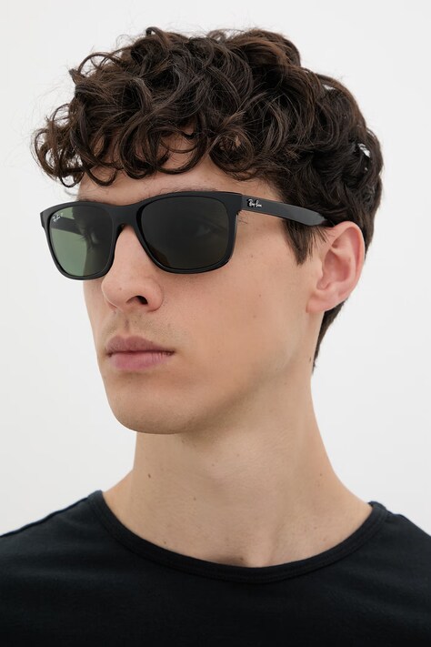 Ray-Ban ochelari de soare pătrați pentru bărbați negri 0RB4181