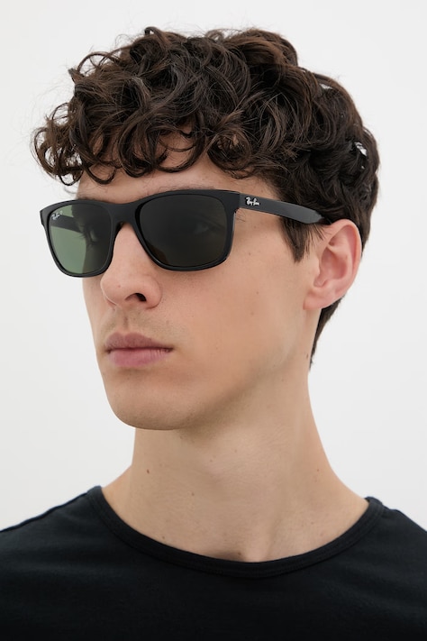 Ray-Ban ochelari de soare pătrați pentru bărbați negri 0RB4181