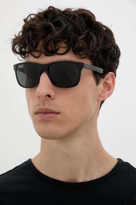 Ray-Ban ochelari de soare pătrați pentru bărbați negri 0RB4181