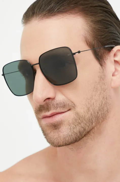 Сонцезахисні окуляри Tommy Jeans колір чорний