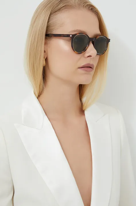 Сонцезахисні окуляри Saint Laurent колір коричневий