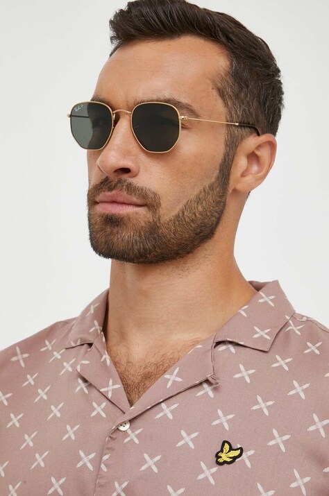Ray-Ban okulary przeciwsłoneczne HEXAGONAL kolor zielony 0RB3548N