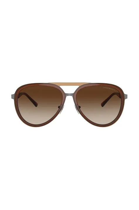 Emporio Armani okulary przeciwsłoneczne kolor brązowy