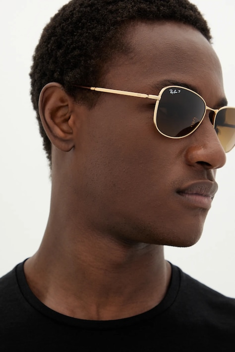 Ray-Ban okulary przeciwsłoneczne kolor złoty 0RB3733