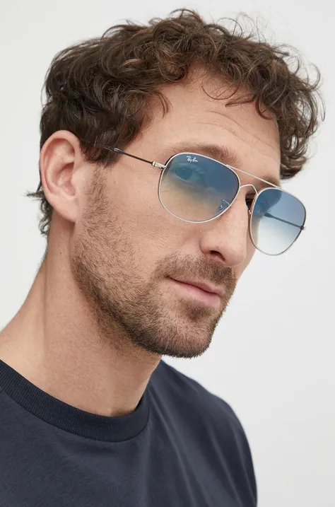 Сонцезахисні окуляри Ray-Ban колір срібний