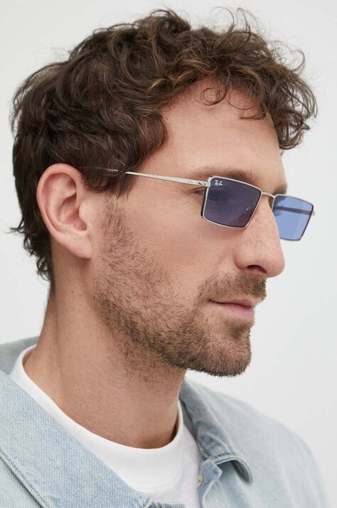 Сонцезахисні окуляри Ray-Ban колір срібний