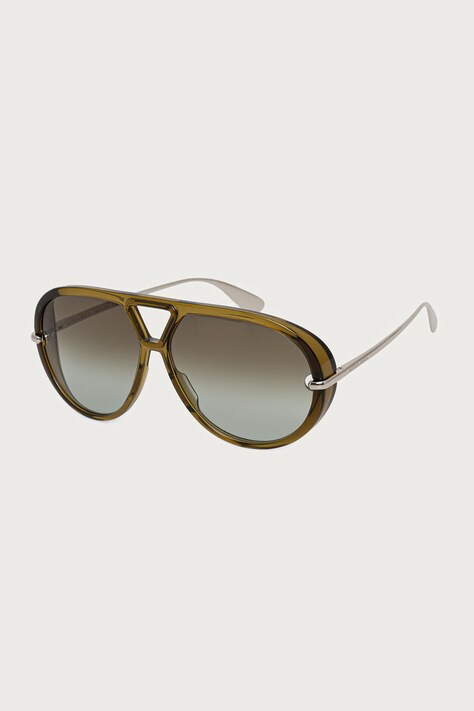 Bottega Veneta Okulary przeciwsłoneczne pilotki zielone BV1274S