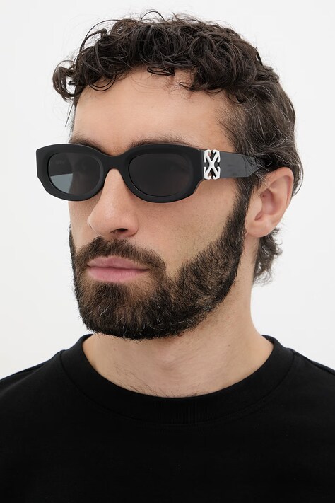 Off-White okrúhle slnečné okuliare čierne OERI14E_521007