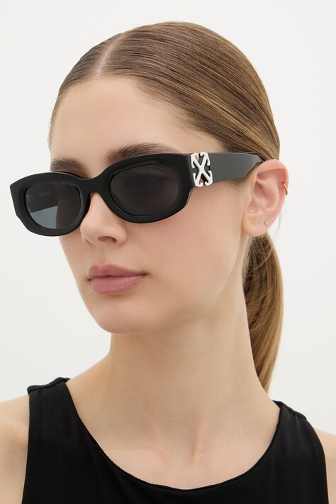 Off-White okulary przeciwsłoneczne okrągłe czarne OERI14E_521007