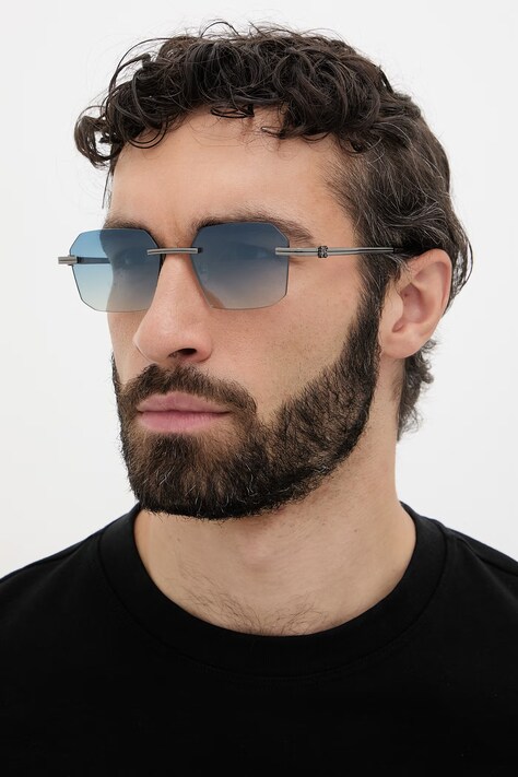 Palm Angels okulary przeciwsłoneczne kwadratowe srebrne PERI10G_561007