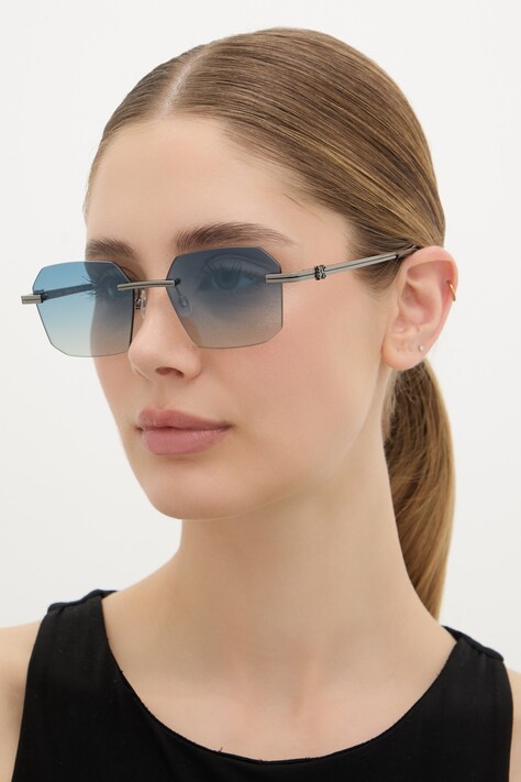 Palm Angels okulary przeciwsłoneczne kwadratowe srebrne PERI10G_561007