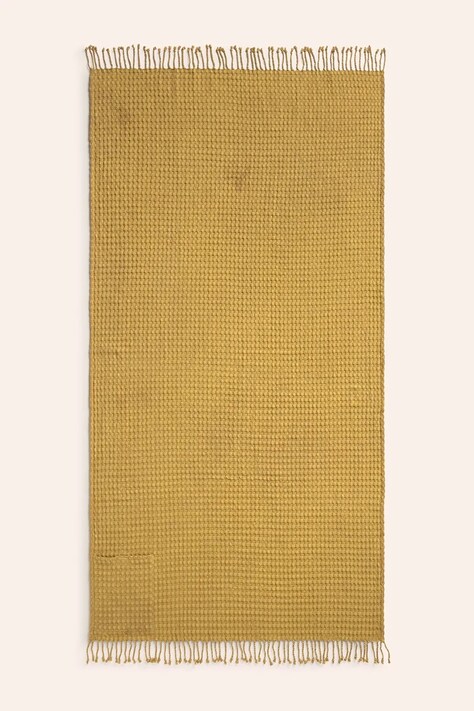 Bavlnený plážový uterák Calma House Ola 100 x 180 cm žltá farba