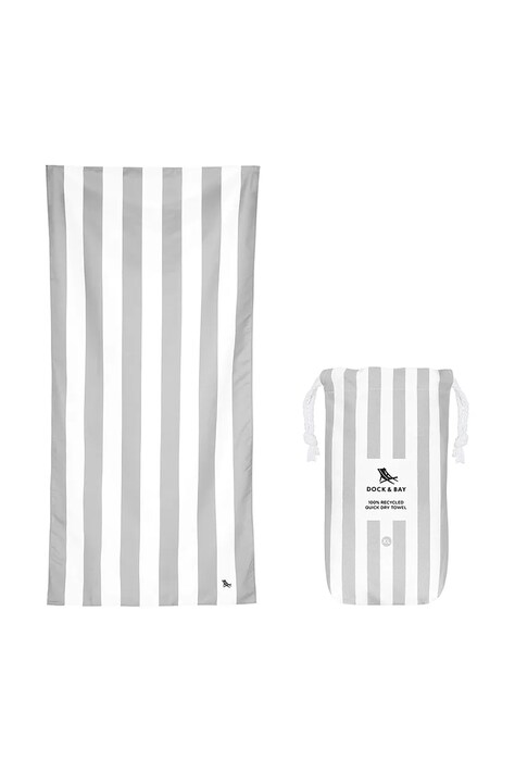 Rýchloschnúci plážový uterák Dock & Bay 200x90 cm šedá farba, 0