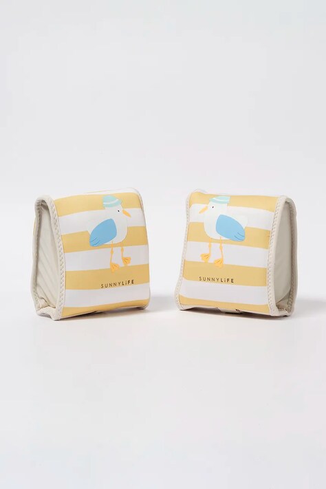 Rukávy na plávanie SunnyLife Sammy the Seagull Mustard Stripe 2-pak žltá farba