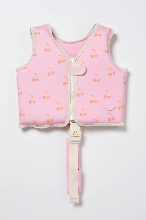 Detská plavecká vesta SunnyLife Cotton Candy Cherry 1-2 years ružová farba