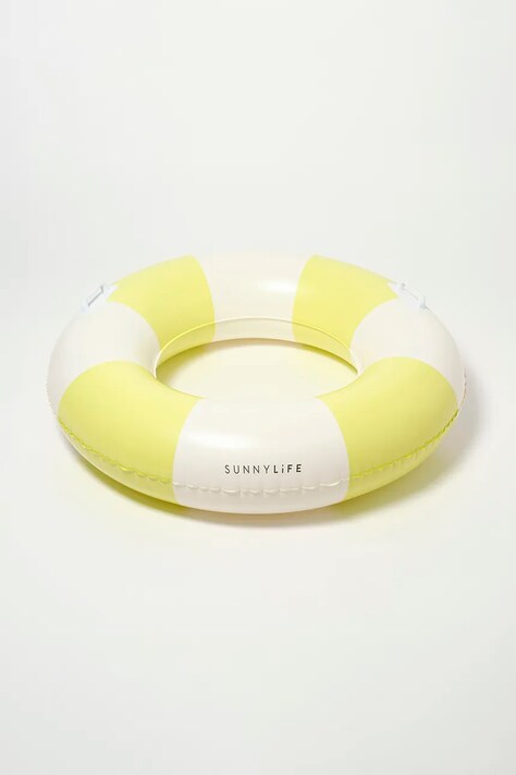Plavecké kolo SunnyLife Tides Out Citrus Stripe žlutá barva