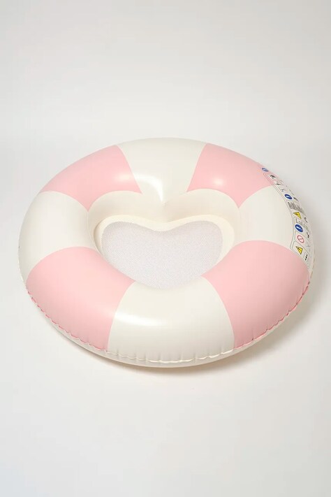 Dětský plavecký kruh SunnyLife Stole My Heart Pink Stripe růžová barva