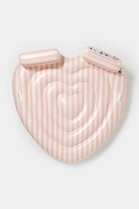 Надувний матрац для плавання SunnyLife Stole My Heart Pink Stripe колір рожевий