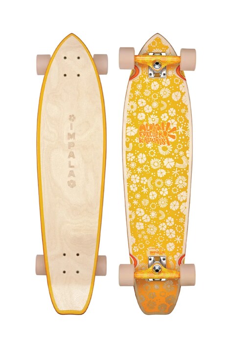 Skateboard Impala Zeina Longboard x Brooke Kelley oranžová farba