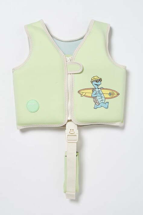 Detská plavecká vesta SunnyLife Shred Turtle Aqua x Rip Curl 1-2 years zelená farba