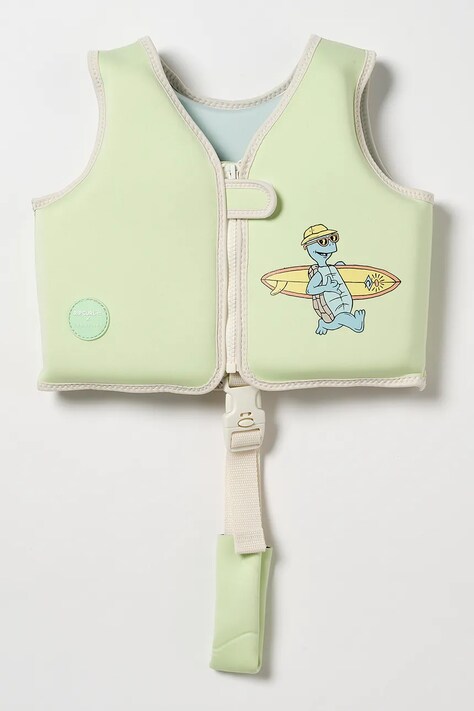 Detská plavecká vesta SunnyLife Shred Turtle Aqua x Rip Curl 2-3 years zelená farba
