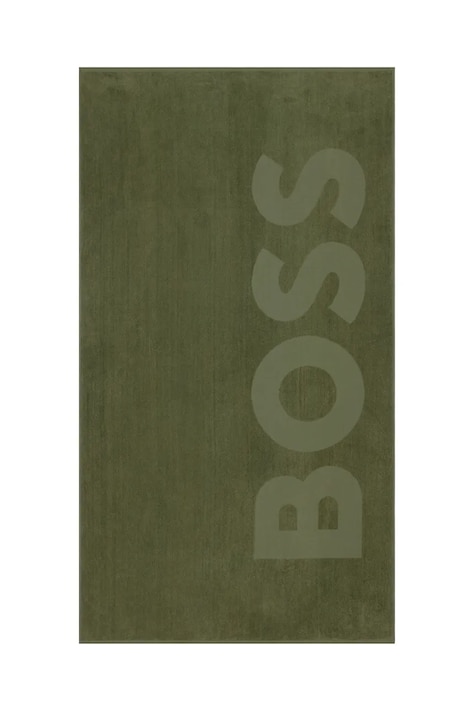 Бавовняний пляжний рушник BOSS ZUMA Olive 100 x 180 cm колір зелений