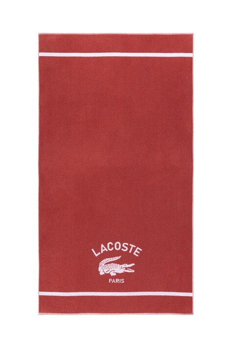 Lacoste ręcznik plażowy bawełniany LORIGINE Sierra 90 x 160 cm kolor bordowy