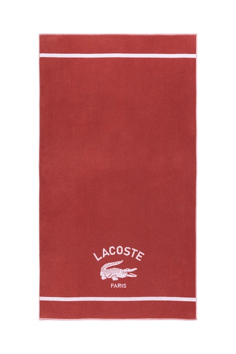 Бавовняний пляжний рушник Lacoste LORIGINE Sierra 90 x 160 cm колір бордовий
