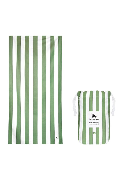 Dock & Bay gyorsan száradó strandtörülköző Cayman Olive 200 x 90 cm zöld