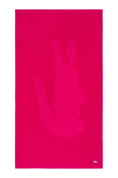 Lacoste ręcznik plażowy bawełniany L SPORT Bigarreau 90 x 160 cm kolor różowy
