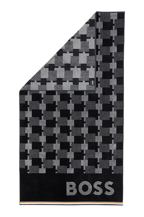 BOSS prosop de plajă din bumbac CUBO 90 x 160 cm culoarea negru, 1063391