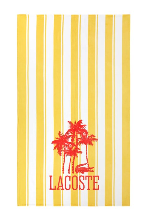 Lacoste ręcznik plażowy bawełniany LFANCY 100 x 170 cm kolor żółty 1068859