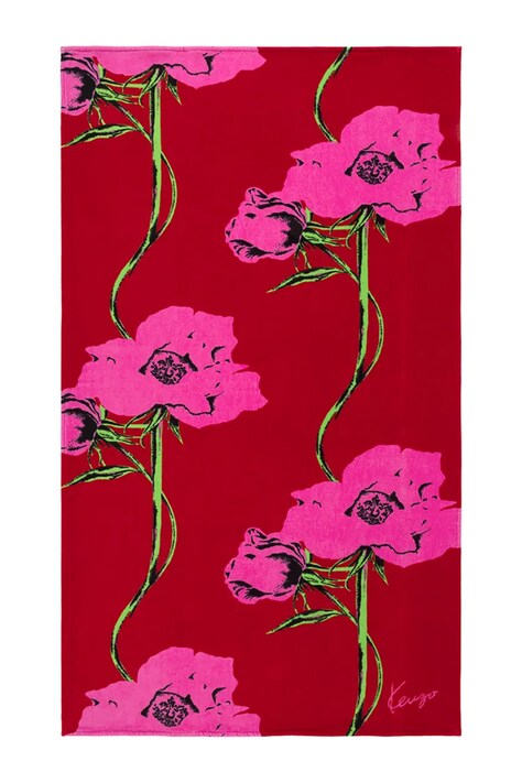 Kenzo ręcznik plażowy bawełniany KPOP Rouge 100 x 170 cm kolor czerwony 1068012