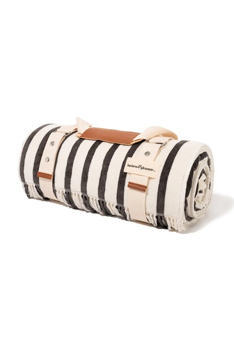 Business & Pleasure Co. koc piknikowy bawełniany 173 x 173 cm BPA-BKT-MON-BLK