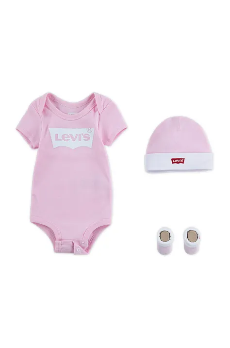 Σετ μωρού Levi's χρώμα: ροζ