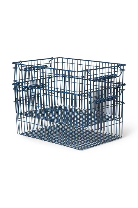 ferm LIVING coș de depozitare Cala 2-pack culoarea bleumarin