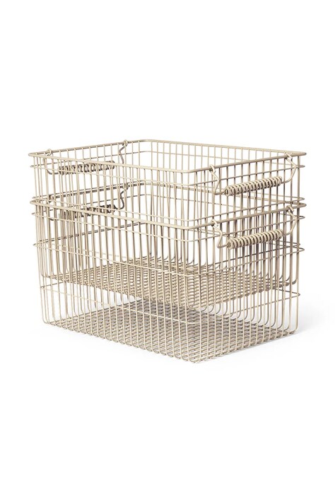 Ferm Living kosz do przechowywania Cala 2-pack kolor beżowy
