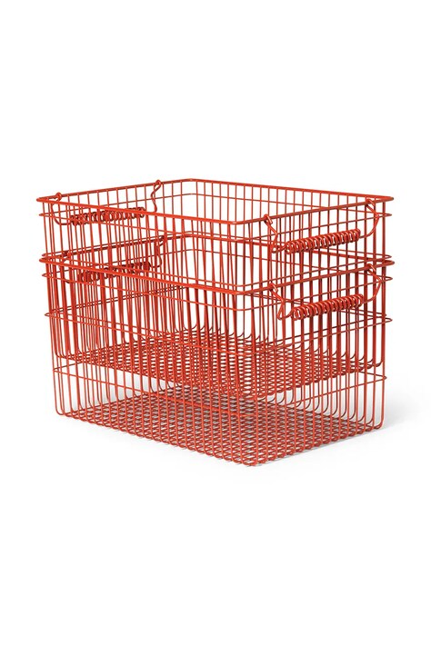 Ferm Living kosz do przechowywania Cala 2-pack kolor czerwony