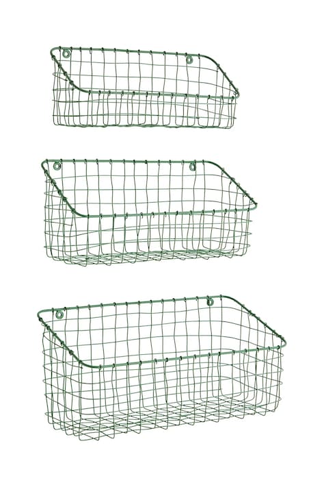 Nástěnný úložný koš Madam Stoltz 3-pack tyrkysová barva