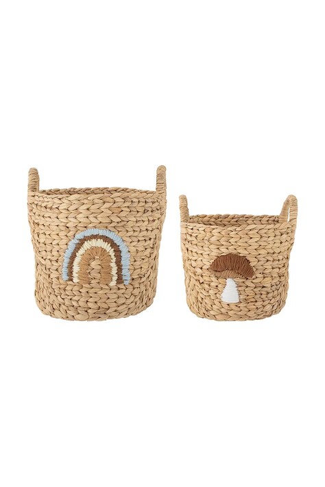 Bloomingville coș de depozitare Agnes 2-pack culoarea bej
