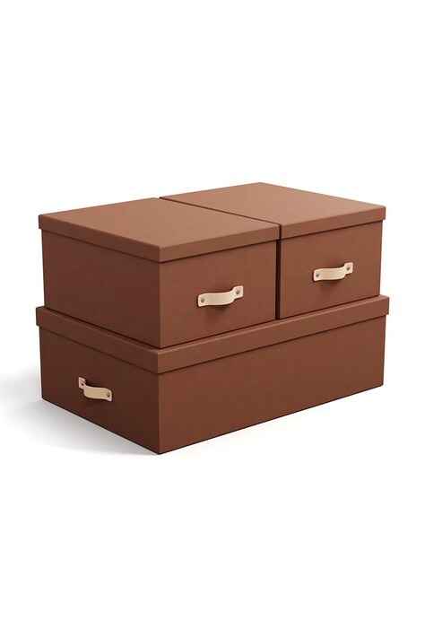 Bigso Box of Sweden set de cutii de depozitare 3-pack culoarea maro