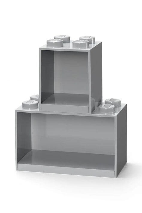 Sada nástenných políc Lego šedá farba
