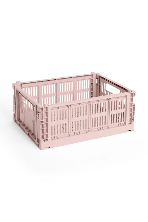 Кутия за съхранение HAY Colour Crate M / 14 x 26,5 x 34,5 cm в розово